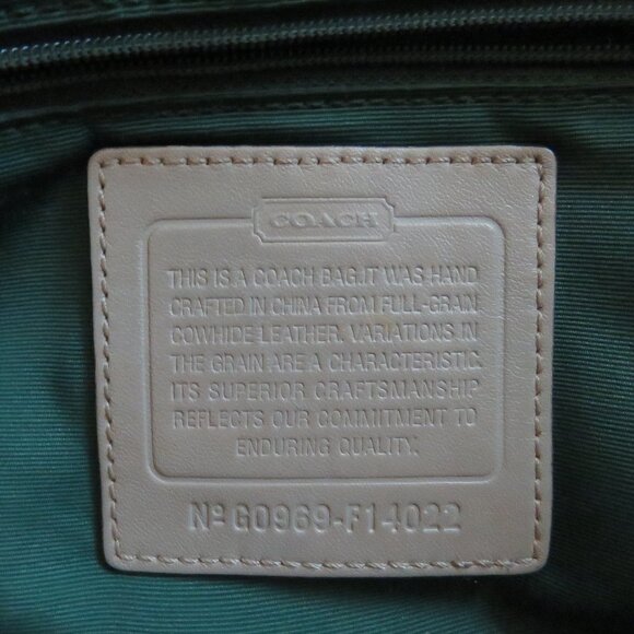 COACH Chelsea Taupe Tan Patent Leather Turnlock Shoulder Zip Up Tote Bag - Picture 15 of 15